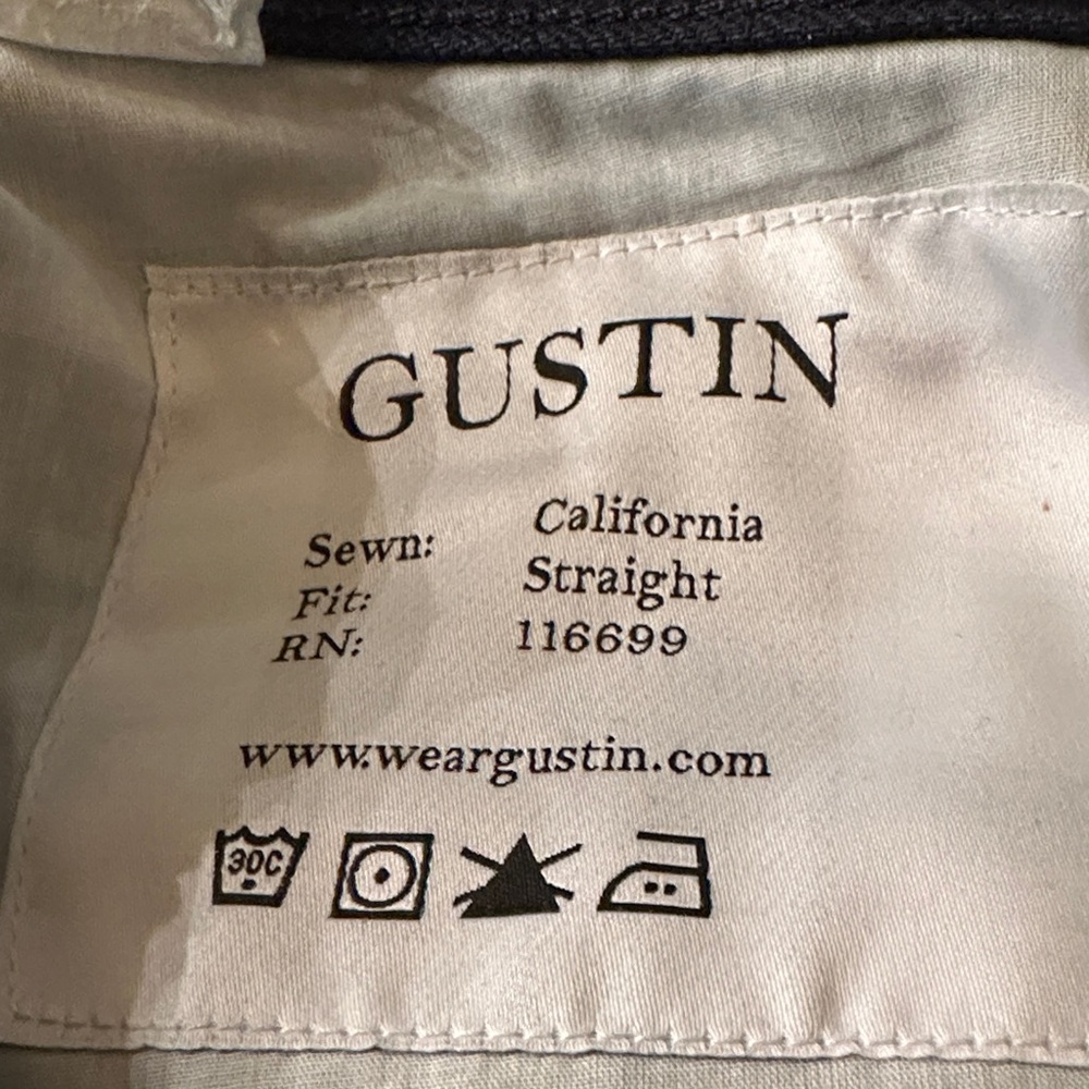 Gustin Dark Indigo Blue Selvedge Denim Straight Men's Jeans size 33 - Picture 6 of 8